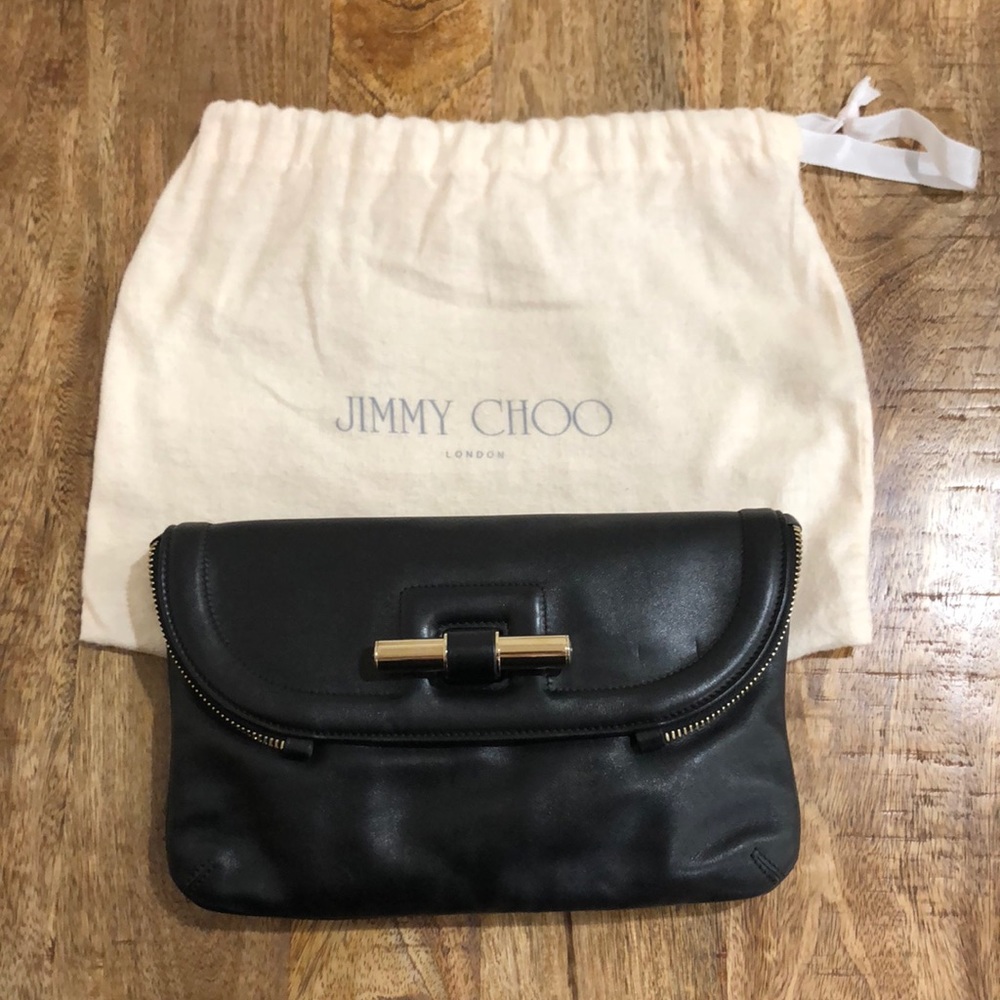 Authentic Jimmy Choo JASMINE Leather Clutch